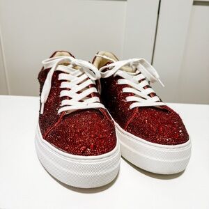 Betsey Johnson Sparkling Red Sneakers